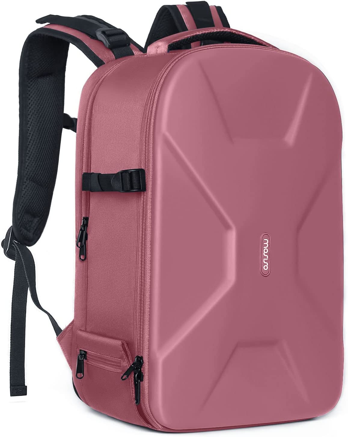 MOSISO Camera Backpack, DSLR/SLR/Mirrorless Photography Camera Bag 15-16 inch Waterproof Hardshell Case with Tripod Holder&Laptop Compartment Compatible with Canon/Nikon/Sony, Dusty Rose - Image 4